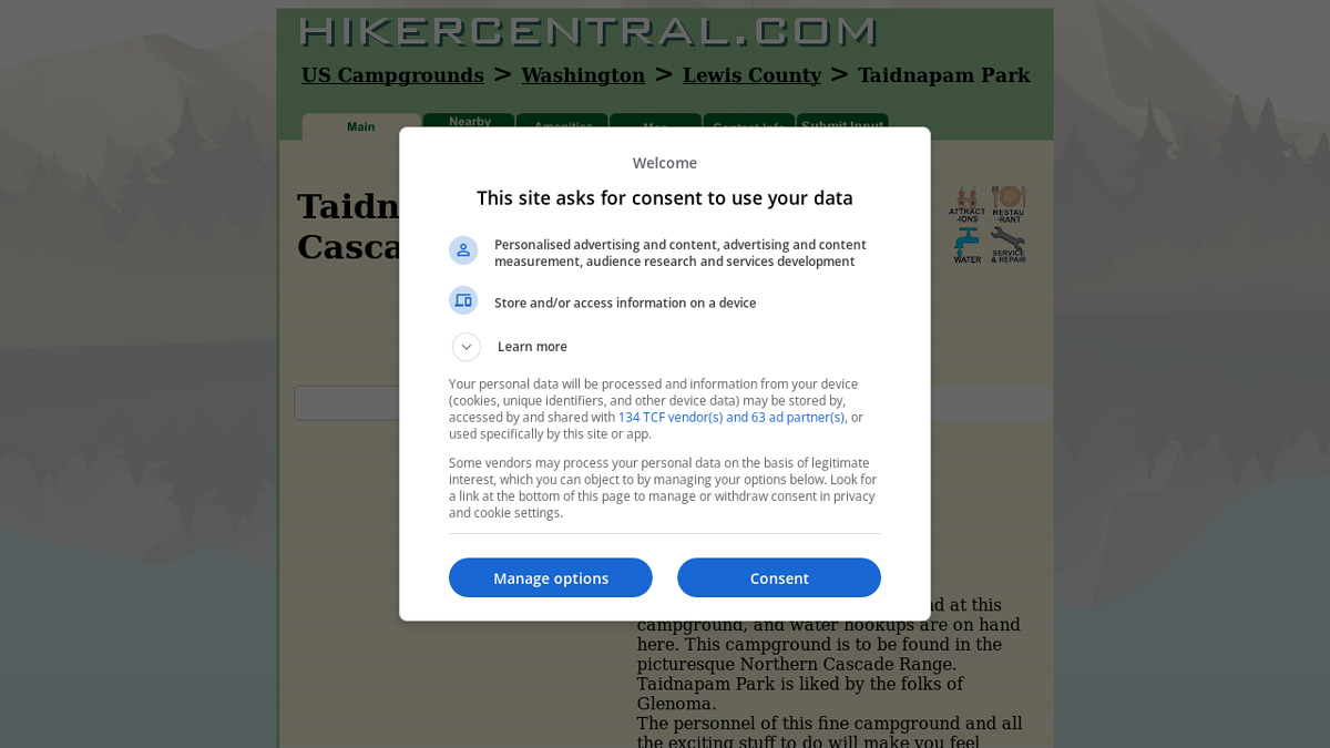 Screenshot of https://www.hikercentral.com/campgrounds/113107.html