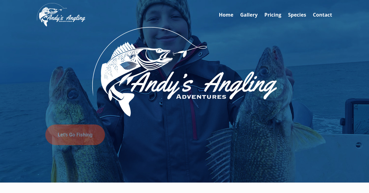 Screenshot of http://www.andysanglingadventures.com/