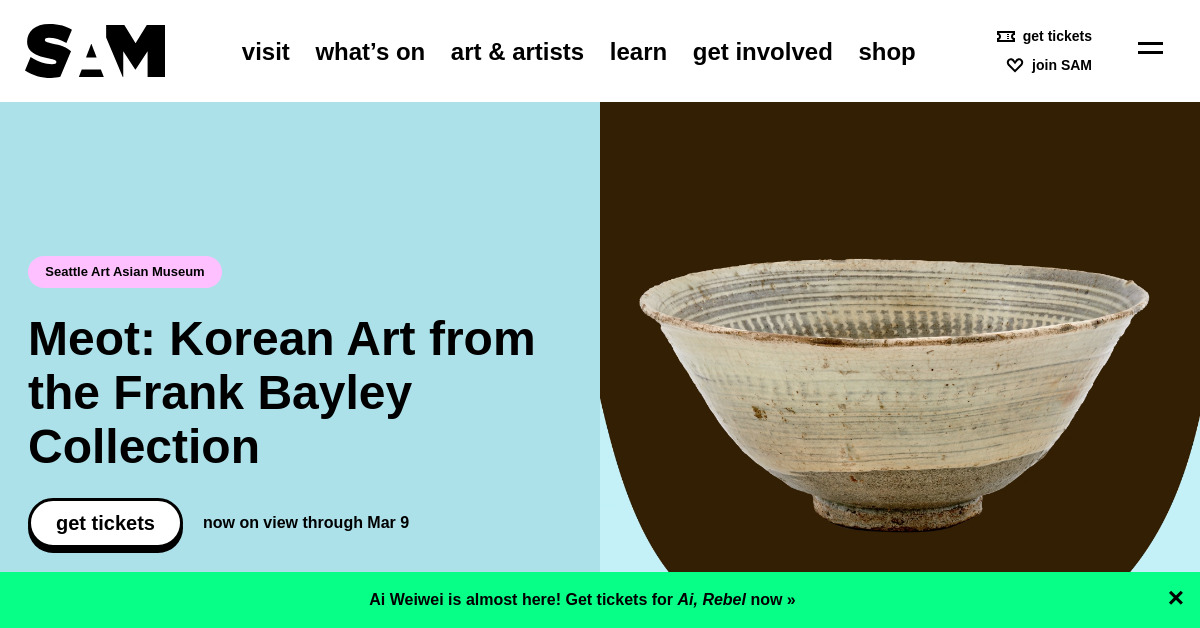 Screenshot of http://www.seattleartmuseum.org