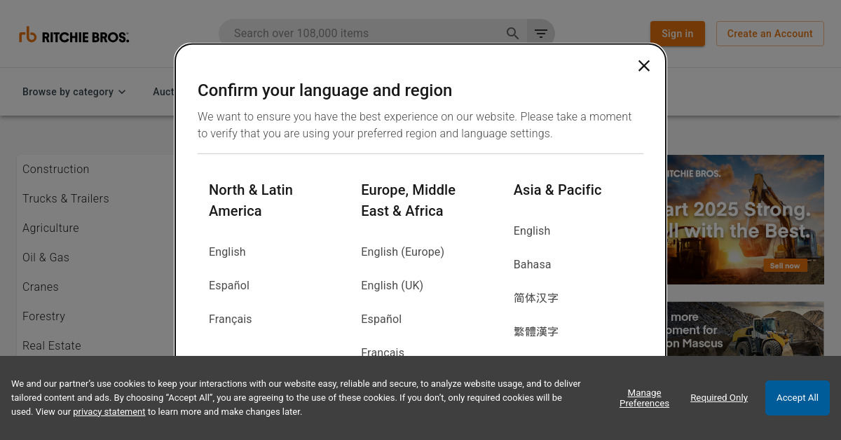 Screenshot of http://www.rbauction.com
