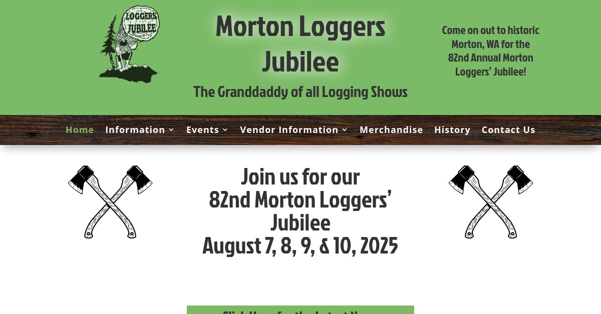 Screenshot of http://www.loggersjubilee.com/